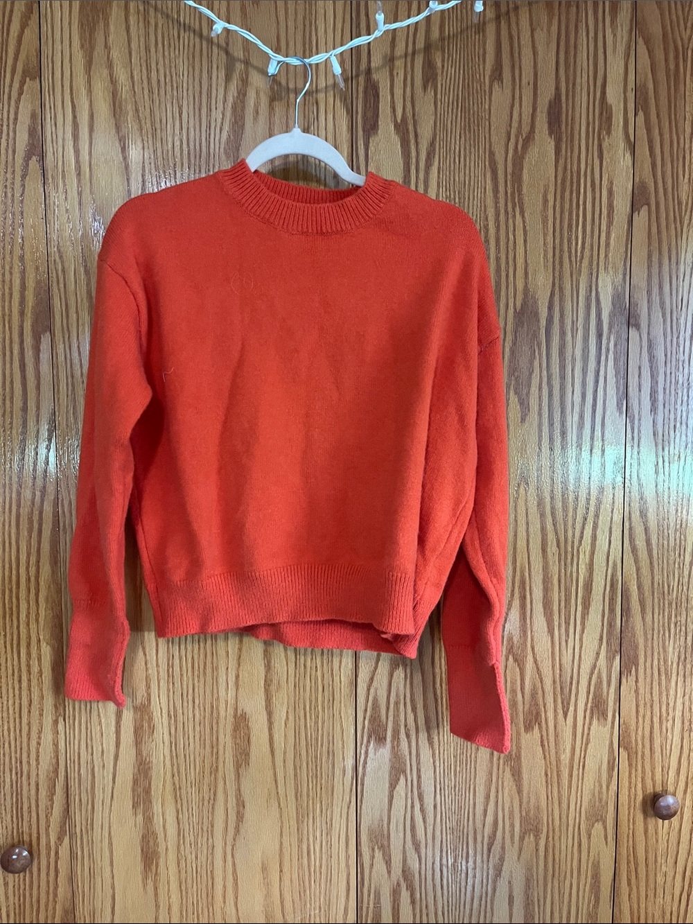 SHEIN Bright Orange Crewneck Sweater